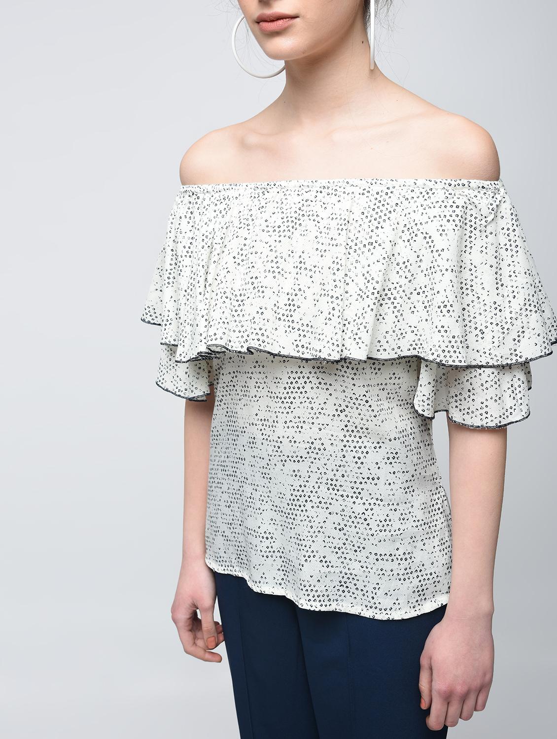 off shoulder ruffled top - 15894133 - Zoom Image - 5