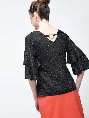 tiered ruffle bell sleeved top - 15894135 - Standard Image - 3