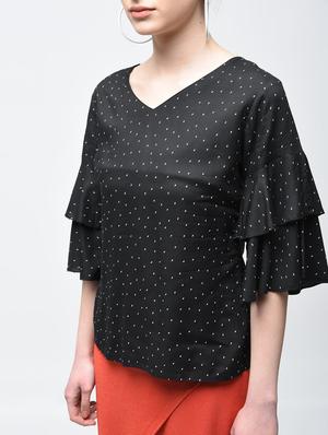 tiered ruffle bell sleeved top - 15894135 - Standard Image - 5