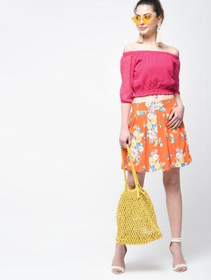 dobby off shoulder crop top - 15894138 - Standard Image - 4