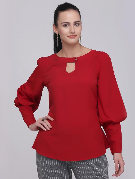 bishop sleeved keyhole front top - 15894264 - Zoom Image - 1