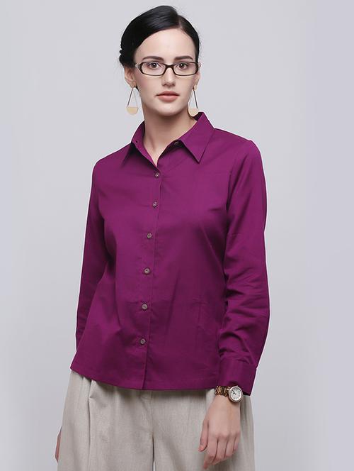 violet solid shirt - 15894349 - Standard Image - 1