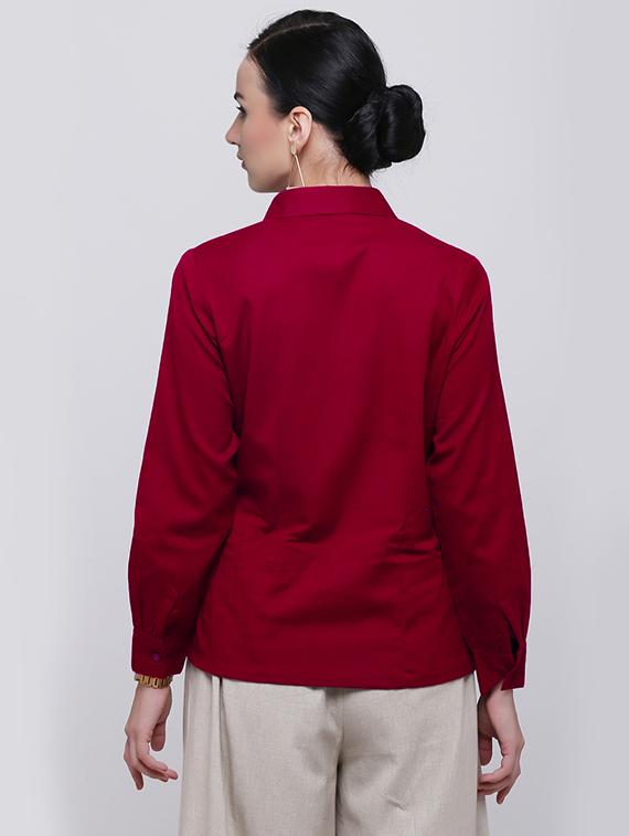 maroon long sleeved shirt - 15894357 - Zoom Image - 2