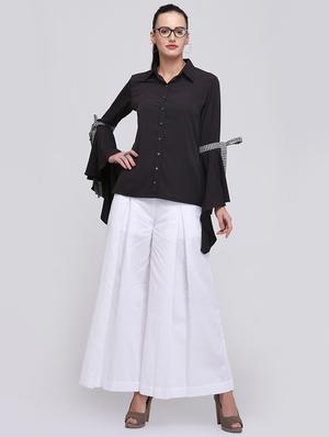 extended bell sleeve tie-knot shirt - 15894361 - Standard Image - 4