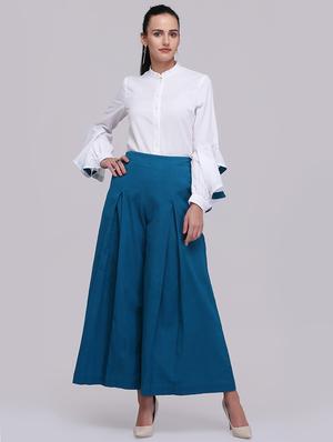 ruffle detail contrast binding shirt - 15894362 - Standard Image - 4