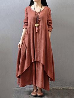 solid asymmetric layered dress - 15894697 - Zoom Image - 1