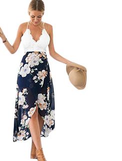 floral asymmetric hem dress - 15894712 - Standard Image - 1
