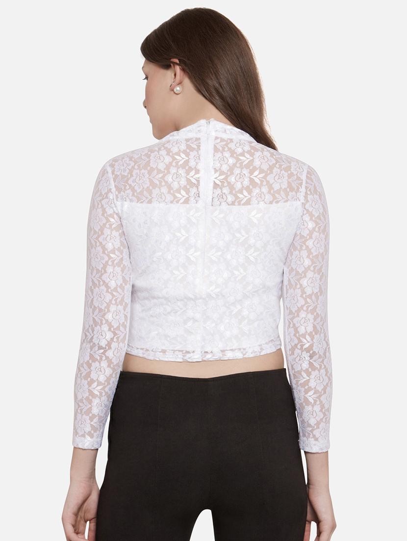 floral lace crop top - 15896900 - Zoom Image - 2