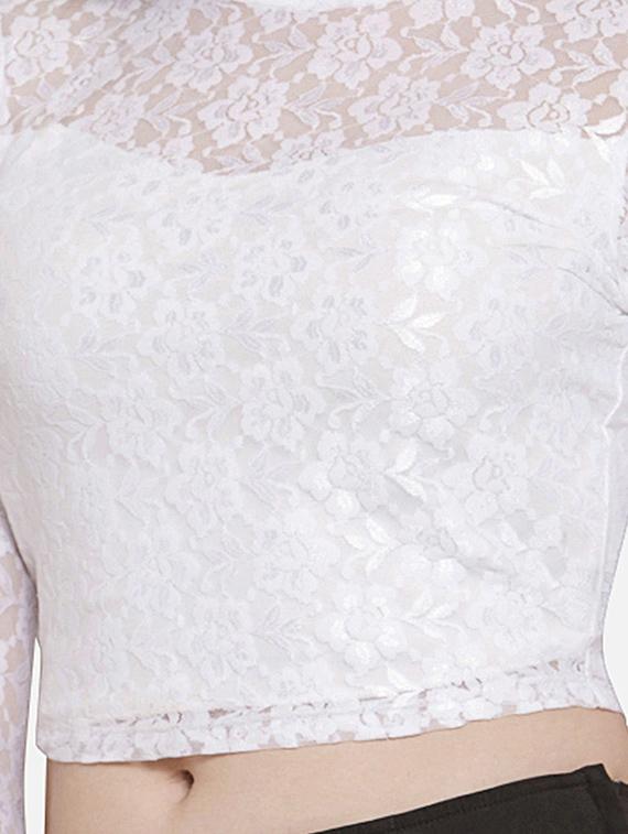 floral lace crop top - 15896900 - Zoom Image - 4