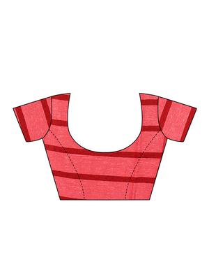 checkered handloom saree with blouse - 15897149 - Standard Image - 3