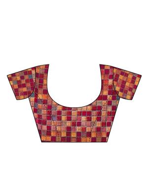 geometric printed saree with blouse - 15897166 - Standard Image - 3