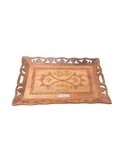 desi karigar brown tray carving - 15897467 - Standard Image - 1