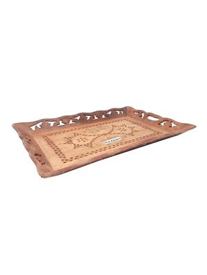 desi karigar brown tray carving - 15897467 - Standard Image - 3