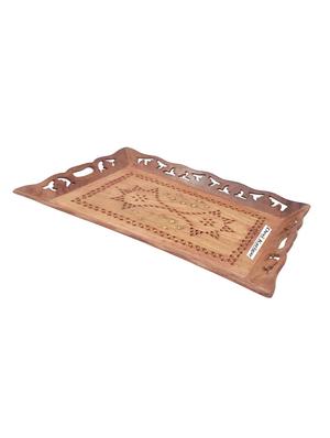 desi karigar brown tray carving - 15897467 - Standard Image - 4