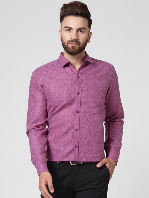 purple cotton formal shirt - 15897621 - Standard Image - 1