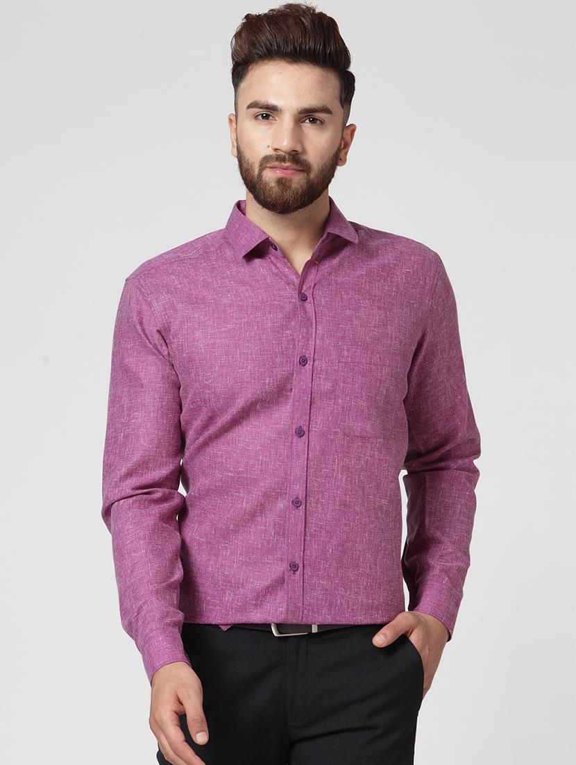 purple cotton formal shirt - 15897621 - Zoom Image - 1