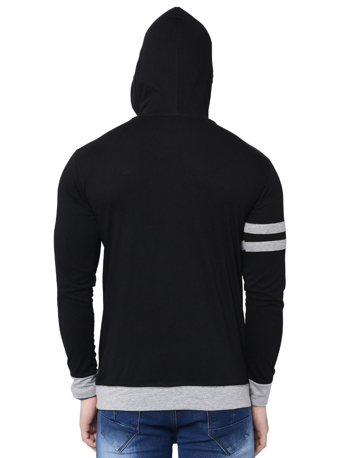black cotton hooded t-shirt - 15898222 - Zoom Image - 3