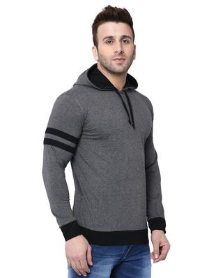 grey taped hooded t-shirt - 15898223 - Standard Image - 2