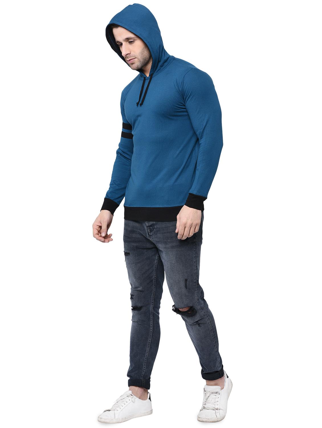 blue taped hooded t-shirt - 15898225 - Zoom Image - 4