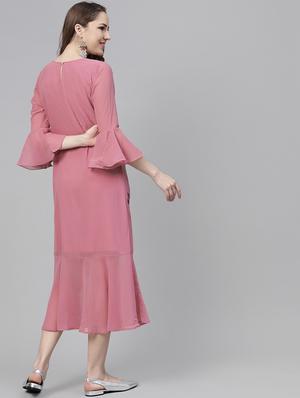 bell sleeved sequined a-line dress - 15898242 - Standard Image - 3