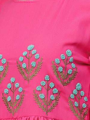 layered bell sleeved embellished dress - 15898244 - Standard Image - 4