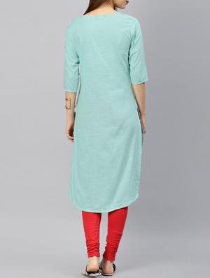 embroidered straight kurta - 15898554 - Standard Image - 3