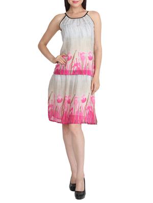 contrast piping detail floral dress - 15898794 - Standard Image - 4