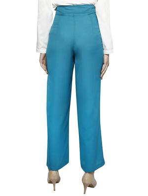 high-rise blue trouser - 15899181 - Standard Image - 3