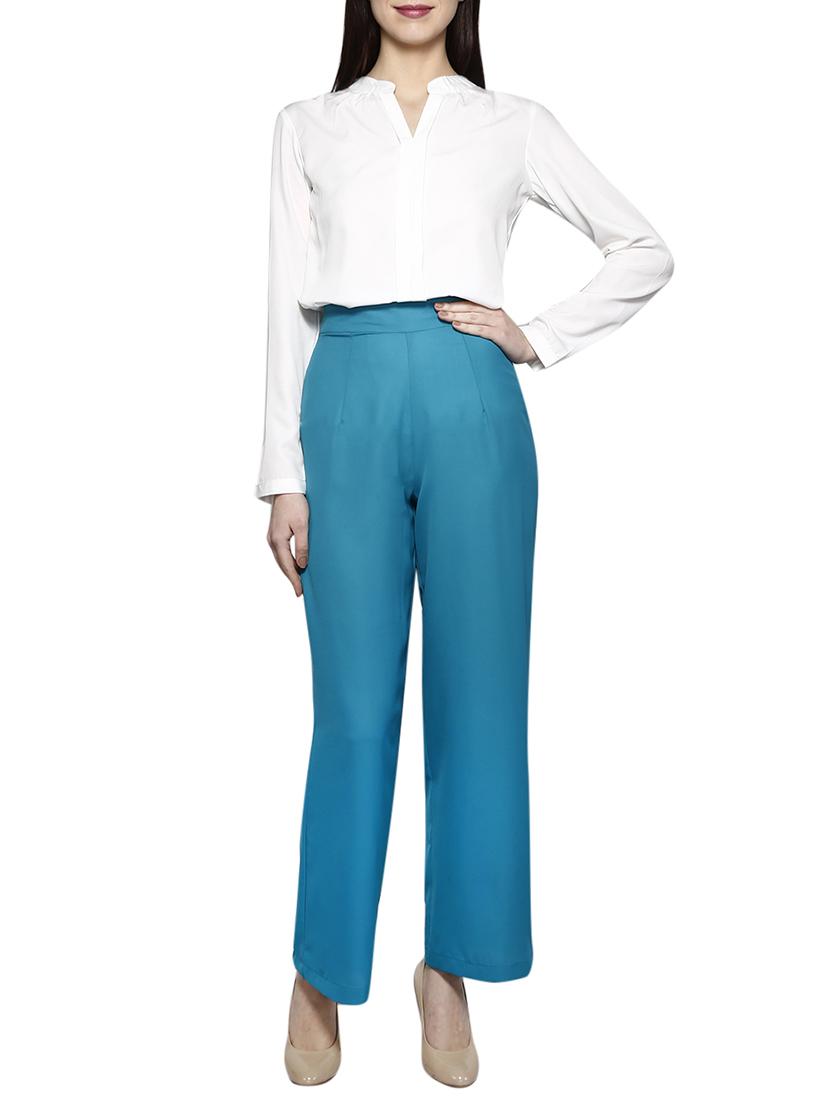 high-rise blue trouser - 15899181 - Zoom Image - 4