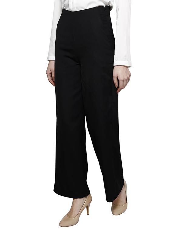 ink black high-rise trousers - 15899182 - Zoom Image - 2