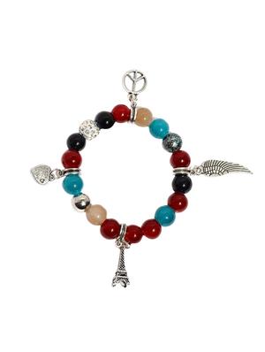 multi colored silver plated beaded bracelet - 15899702 - Standard Image - 2