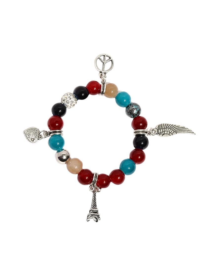 multi colored silver plated beaded bracelet - 15899702 - Zoom Image - 2