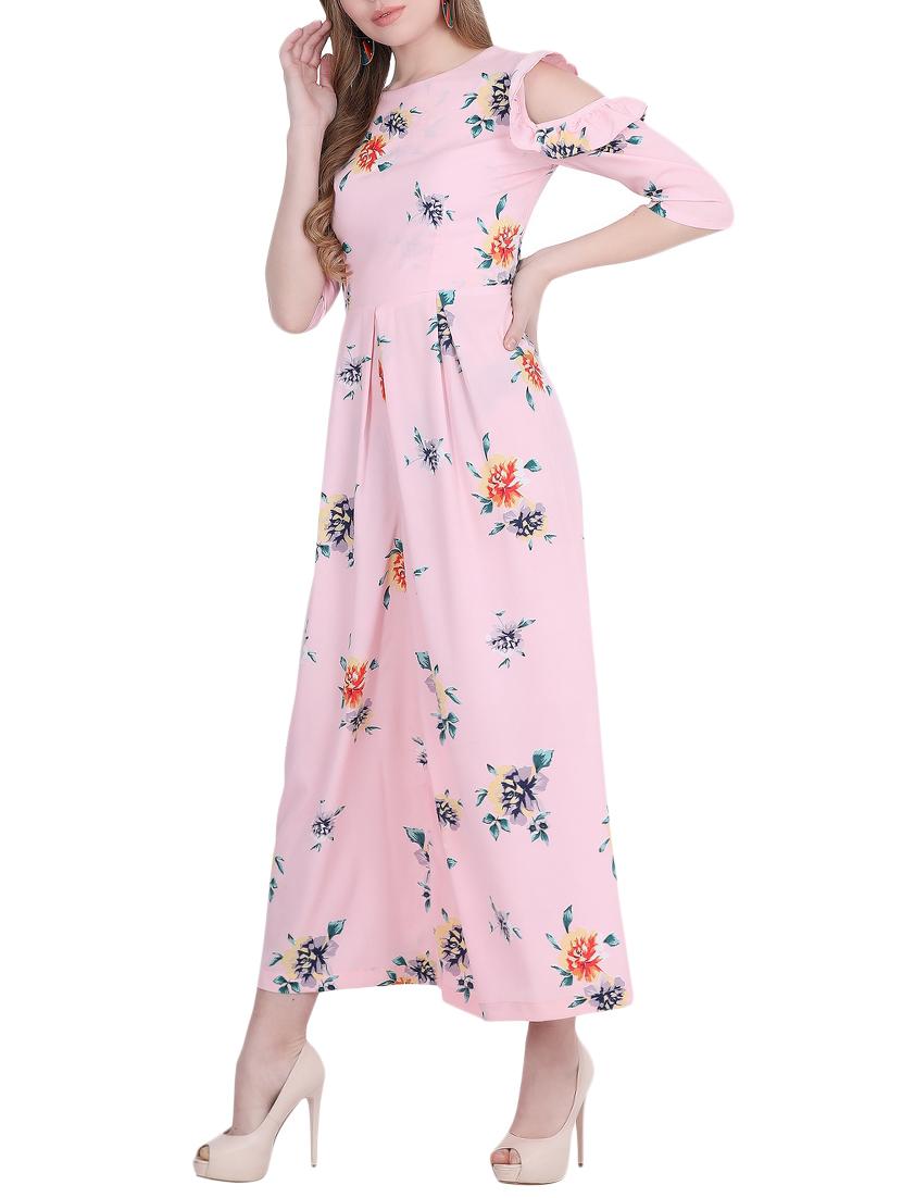 ruffled cold shoulder floral jumpsuit - 15899904 - Zoom Image - 2