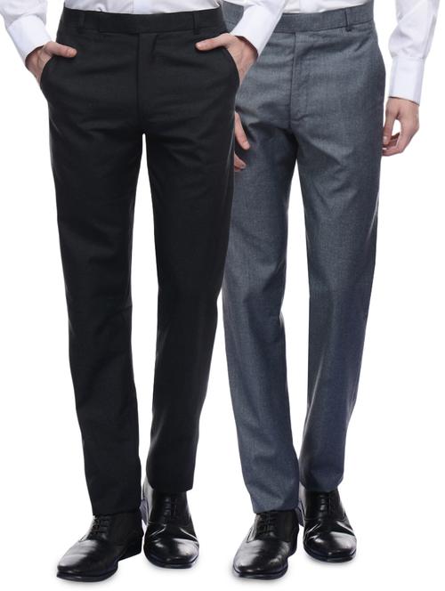 multi colored cotton flat front formal trouser - 15900228 - Standard Image - 1