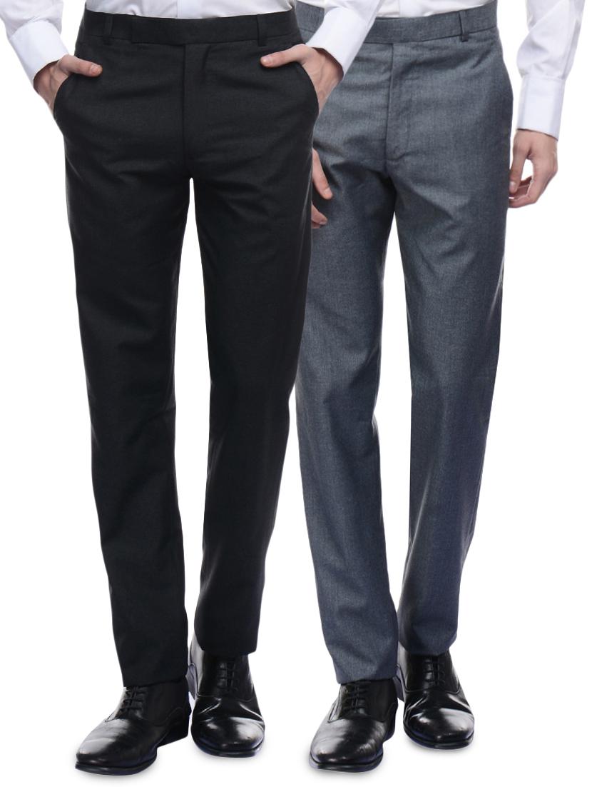 multi colored cotton flat front formal trouser - 15900228 - Zoom Image - 1