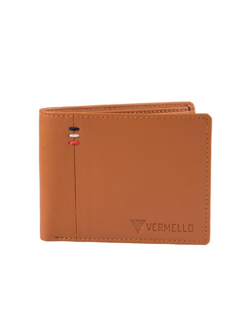 tan 2 fold leatherette wallet - 15900317 - Very Small Image - 1