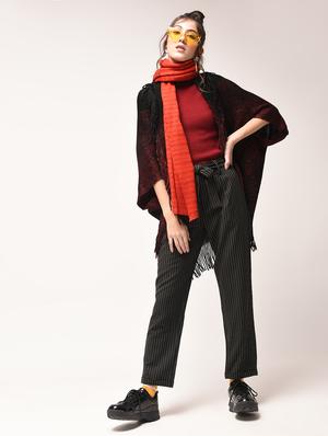 bat wing sleeved fringed shrug - 15900888 - Standard Image - 4