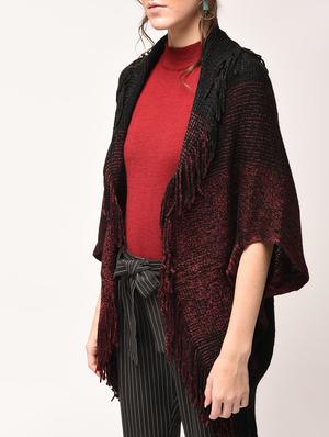 bat wing sleeved fringed shrug - 15900888 - Standard Image - 5