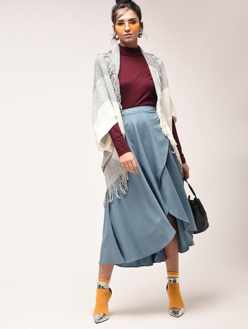 fringed striped shrug - 15900892 - Very Small Image - 1
