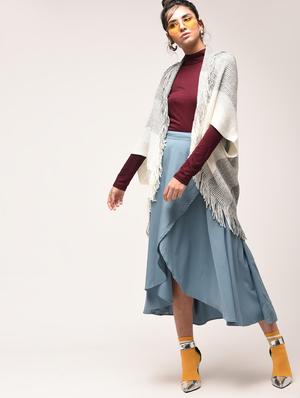 fringed striped shrug - 15900892 - Standard Image - 2