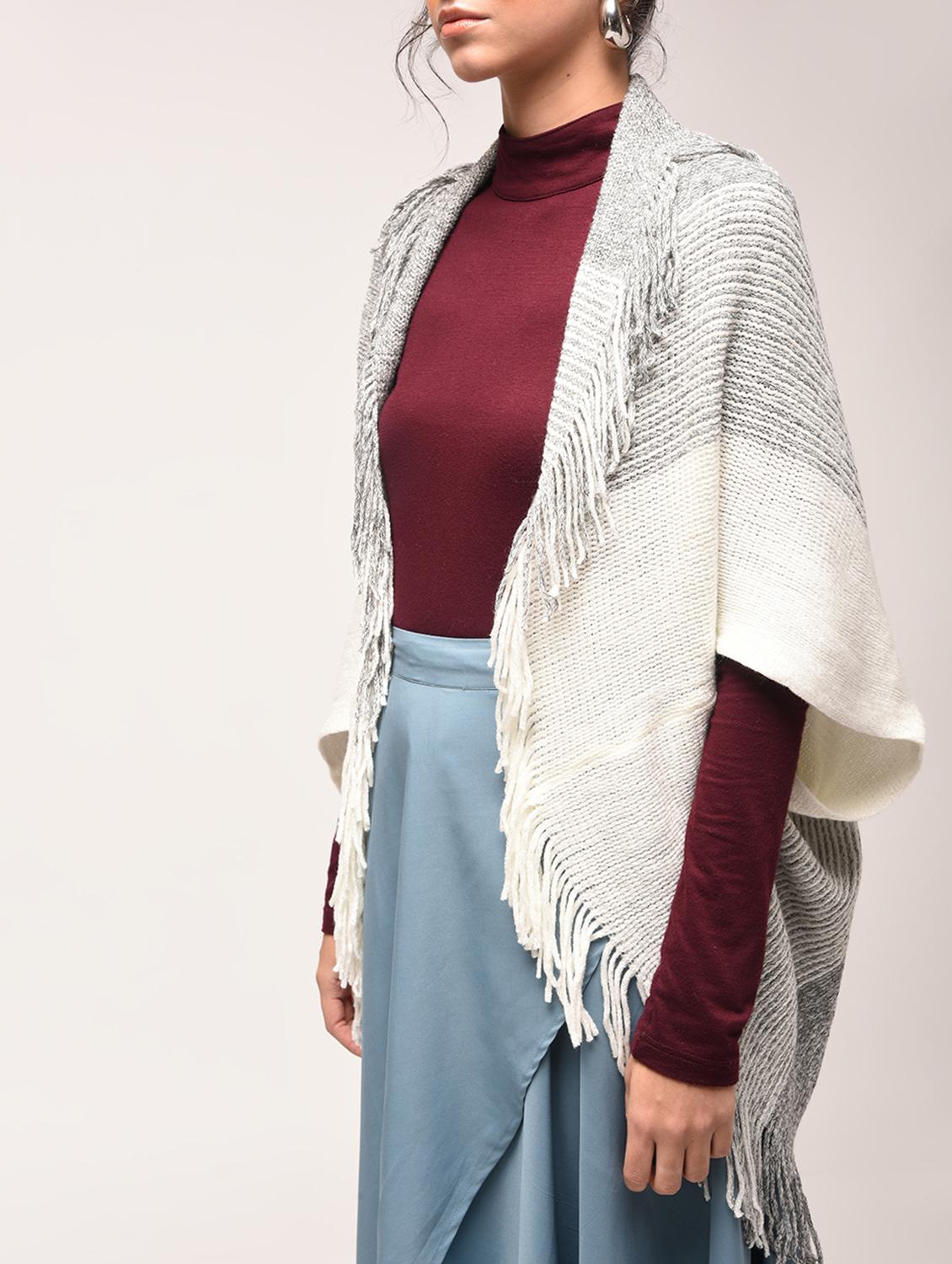 fringed striped shrug - 15900892 - Zoom Image - 5