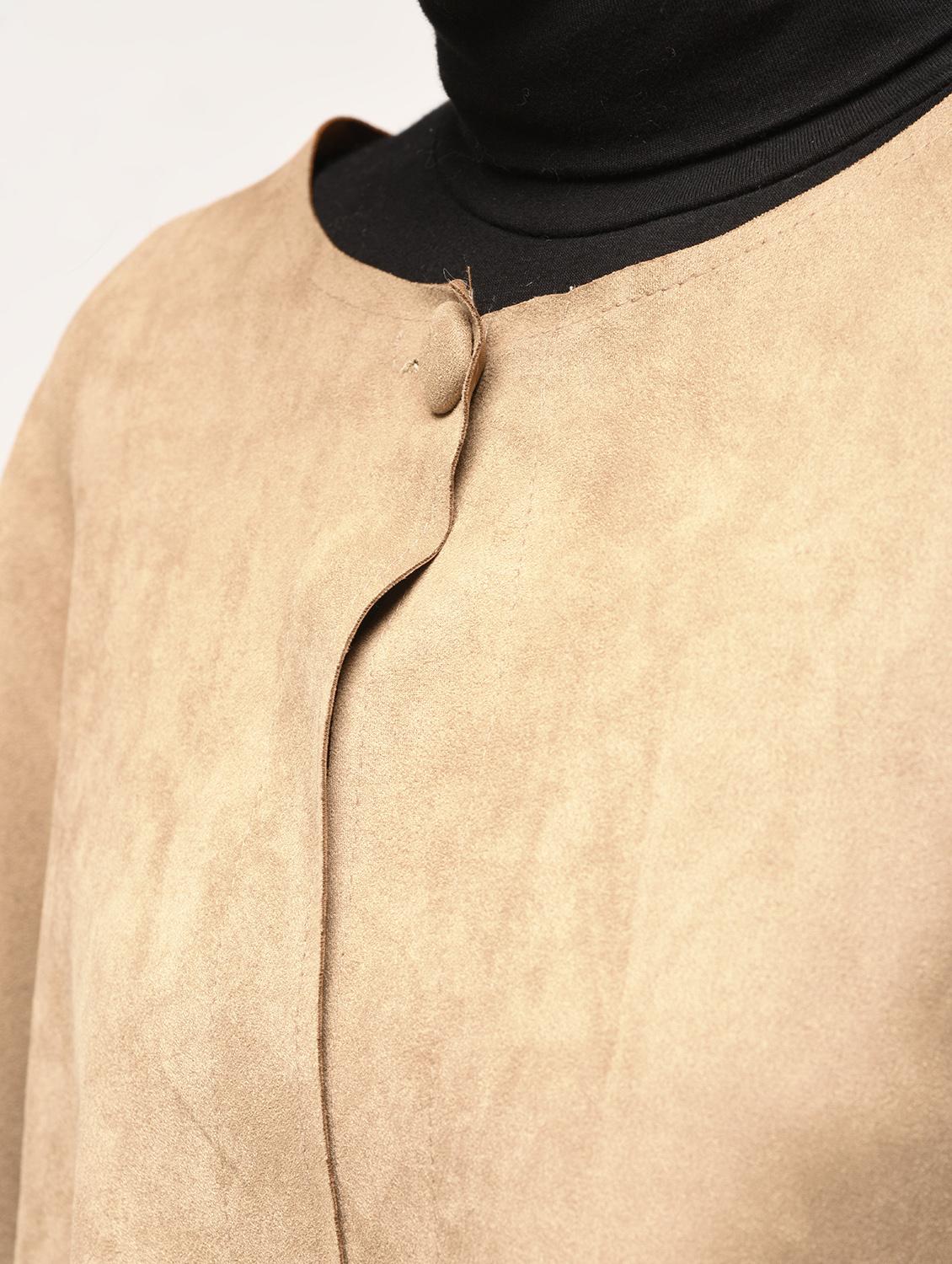 pom pom detail single button tie poncho - 15900893 - Zoom Image - 6