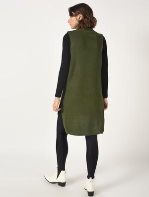 olive high low knitted tunic - 15900894 - Standard Image - 4