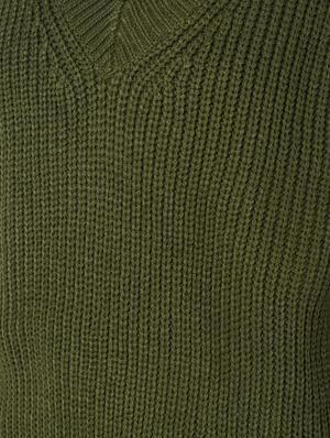 olive high low knitted tunic - 15900894 - Standard Image - 6