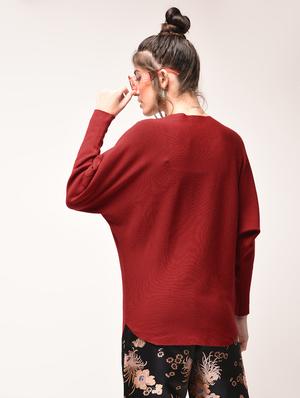 pearl embellished bat wing sleeved pullover - 15900929 - Standard Image - 3