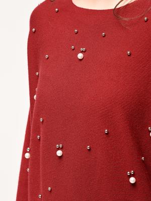 pearl embellished bat wing sleeved pullover - 15900929 - Standard Image - 6