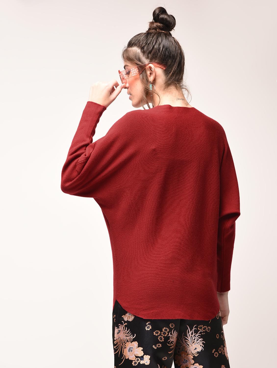 pearl embellished bat wing sleeved pullover - 15900929 - Zoom Image - 3