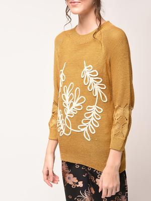 lace detail ribbed pullover - 15900930 - Standard Image - 5