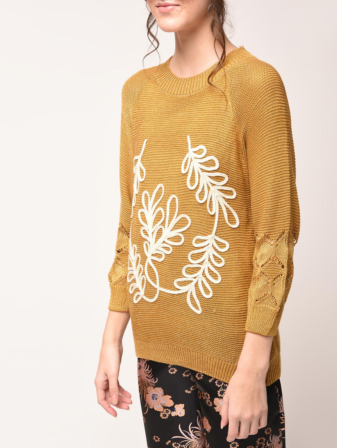 lace detail ribbed pullover - 15900930 - Zoom Image - 5