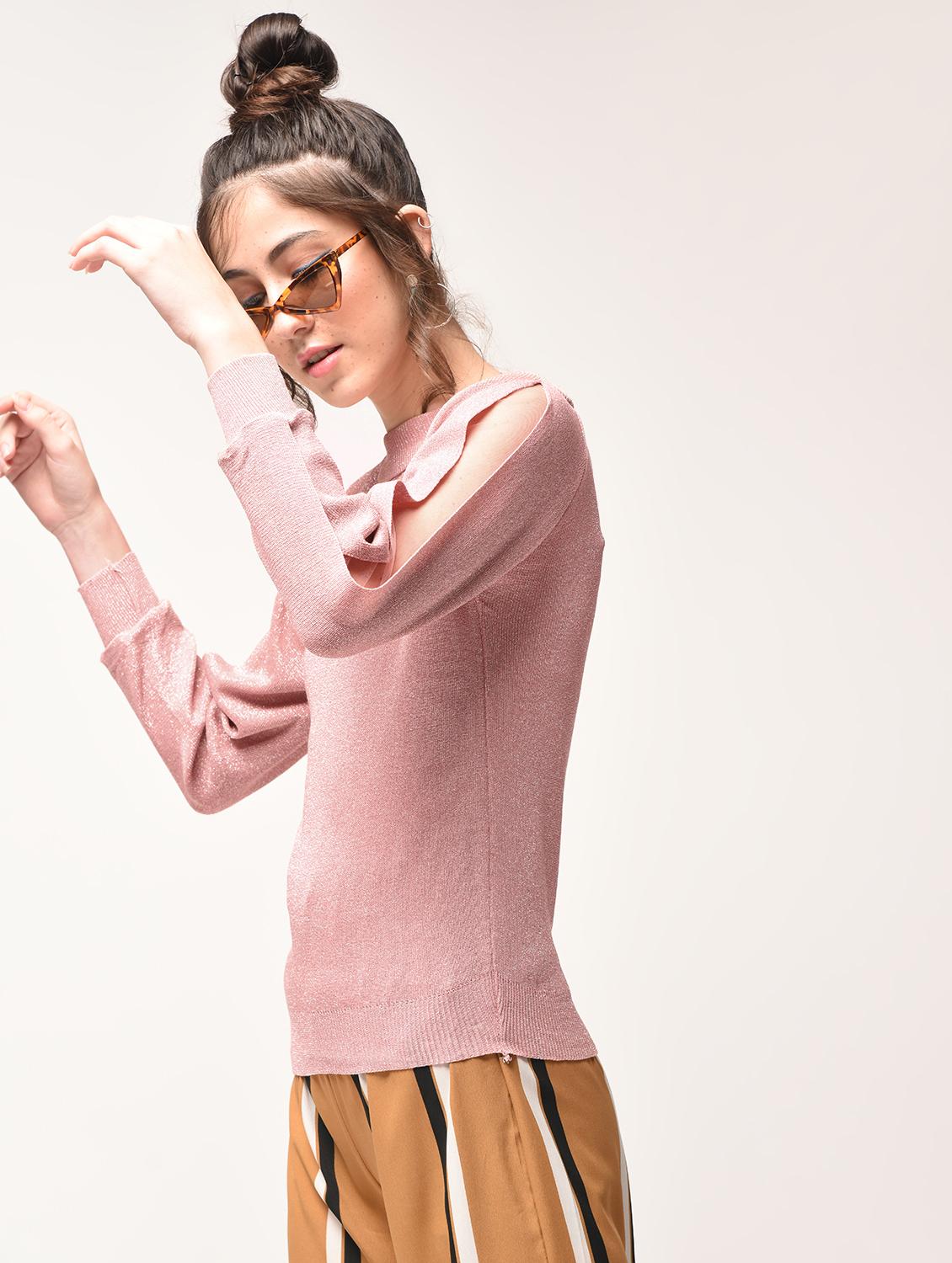 slit raglan sleeved pullover - 15900944 - Zoom Image - 2